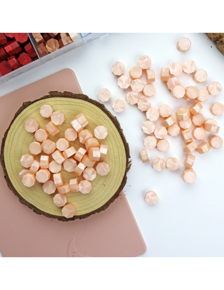 Naranja pastel sealing wax pearls