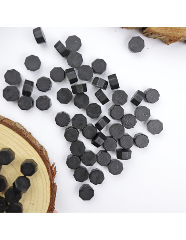 Carbón sealing wax pearls