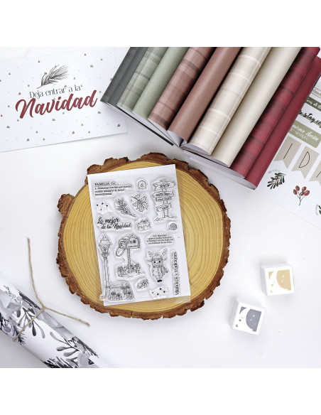 Mistletoe & Holly clear stamp set | Mamen Montero