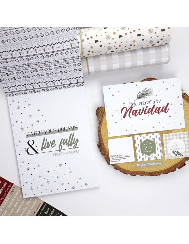 Card and Solid paper pad 6x8" Mistletoe & Holly | Mamen Montero Card and Solid paper pad 6x8" Mistletoe & Holly | Mamen Montero