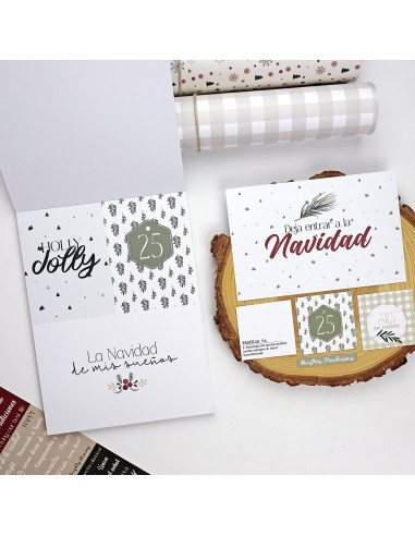 Card and Solid paper pad 6x8" Mistletoe & Holly | Mamen Montero Card and Solid paper pad 6x8" Mistletoe & Holly | Mamen Montero