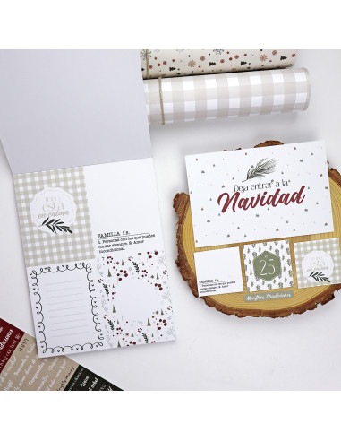 Card and Solid paper pad 6x8" Mistletoe & Holly | Mamen Montero Card and Solid paper pad 6x8" Mistletoe & Holly | Mamen Montero
