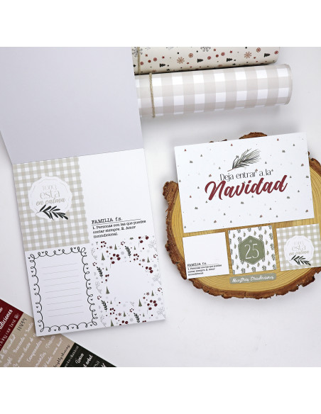 Card and Solid paper pad 6x8" Mistletoe & Holly | Mamen Montero