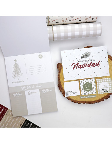 Card and Solid paper pad 6x8" Mistletoe & Holly | Mamen Montero Card and Solid paper pad 6x8" Mistletoe & Holly | Mamen Montero