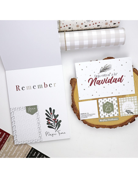 Card and Solid paper pad 6x8" Mistletoe & Holly | Mamen Montero