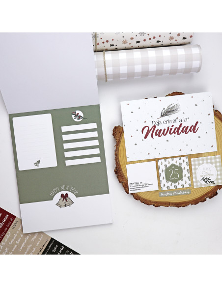 Card and Solid paper pad 6x8" Mistletoe & Holly | Mamen Montero