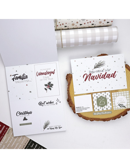 Card and Solid paper pad 6x8" Mistletoe & Holly | Mamen Montero