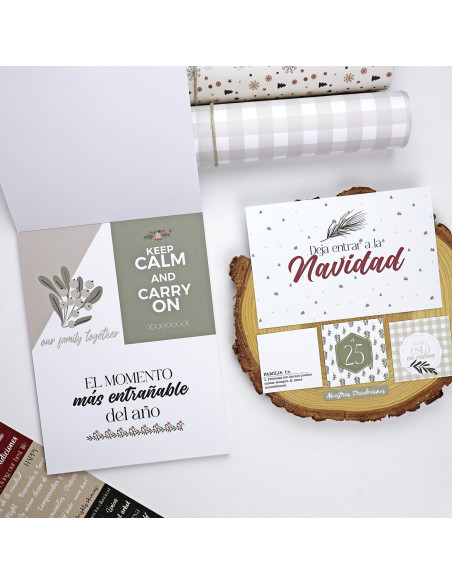 Mistletoe & Holly 6x8" Card and Solid paper pad | Mamen Montero design