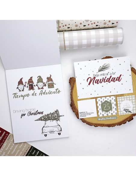 Card and Solid paper pad 6x8" Mistletoe & Holly | Mamen Montero