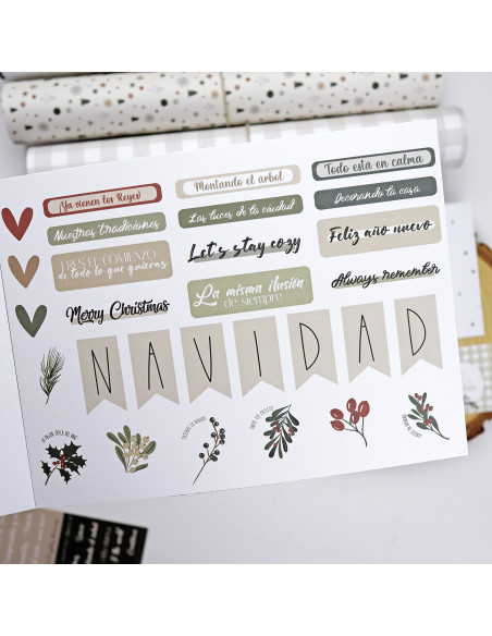 Card and Solid paper pad 6x8" Mistletoe & Holly | Mamen Montero