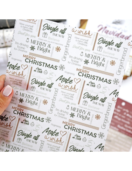 Card and Solid paper pad 6x8" Mistletoe & Holly | Mamen Montero