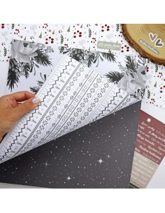 Paper pad 12x12" | Mistletoe & Holly collection by Mamen Montero 2