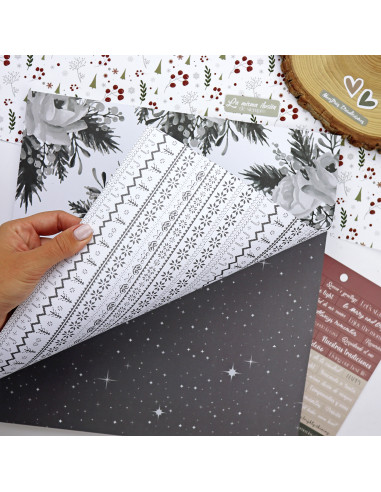 Paper pad 12x12" | Mistletoe & Holly collection by Mamen Montero