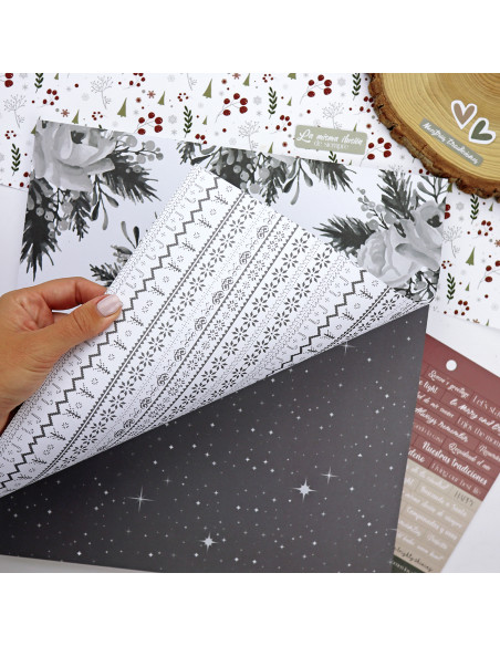 Paper pad 12x12" | Mistletoe & Holly collection by Mamen Montero