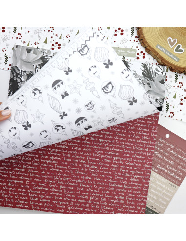 Paper pad 12x12" | Mistletoe & Holly collection by Mamen Montero