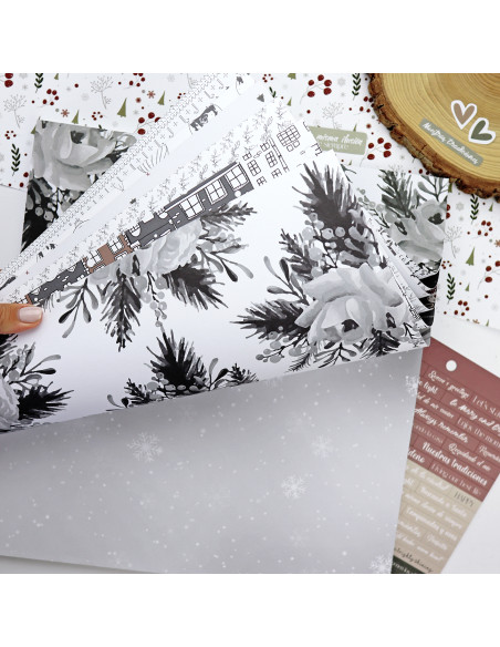 Paper pad 12x12" | Mistletoe & Holly collection by Mamen Montero
