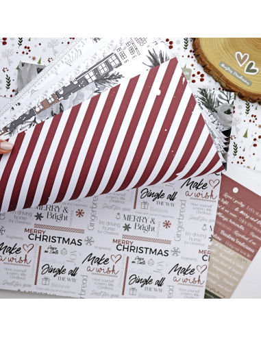 Paper pad 12x12" | Mistletoe & Holly collection by Mamen Montero