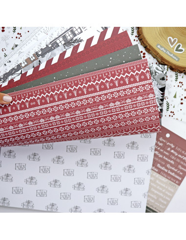 Paper pad 12x12" | Mistletoe & Holly collection by Mamen Montero