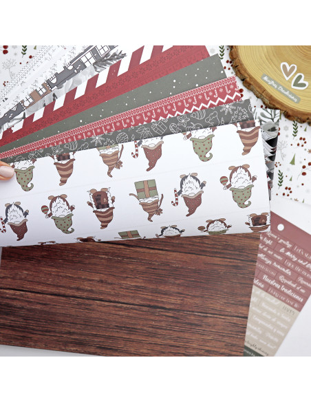 Mistletoe & Holly 12x12" paper pad | Mamen Montero design