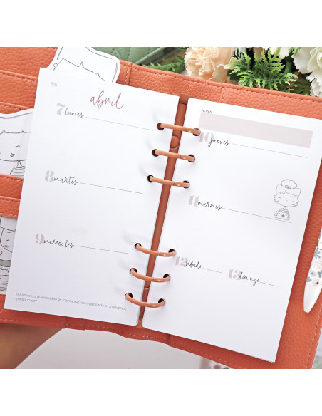 Personal size Teja planner cover | Menos es nada by Alúa Cid