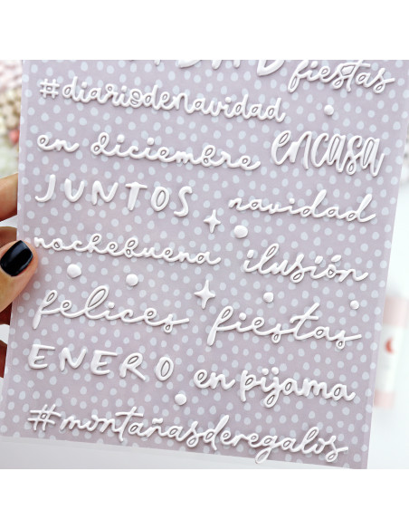 En Diciembre. White puffy stickers | Rita´s Diary