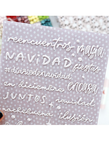 En Diciembre. White puffy stickers | Rita´s Diary