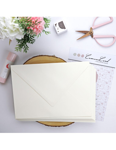 Set of 12 envelopes C5 Marfil color