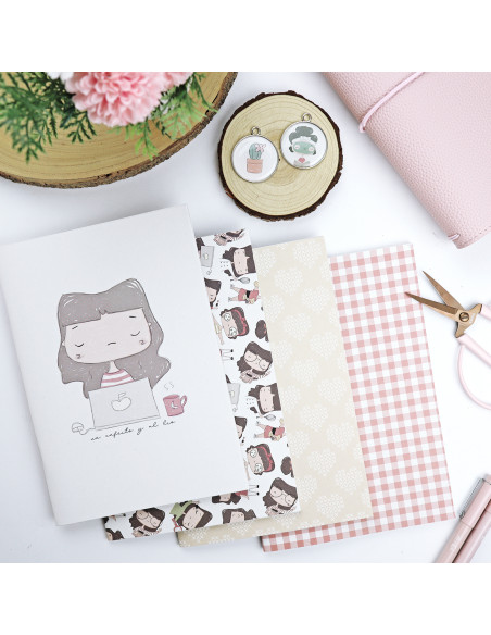 Cafeíto y al lío A5 notebook | La Sra. Lola collection by Alúa Cid