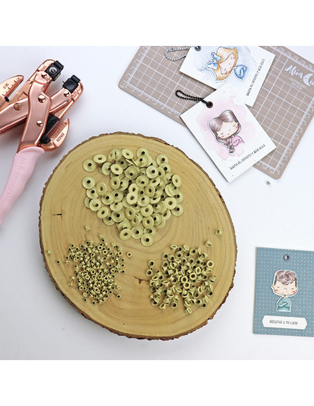 Pack of 500 eyelets in Mostaza color