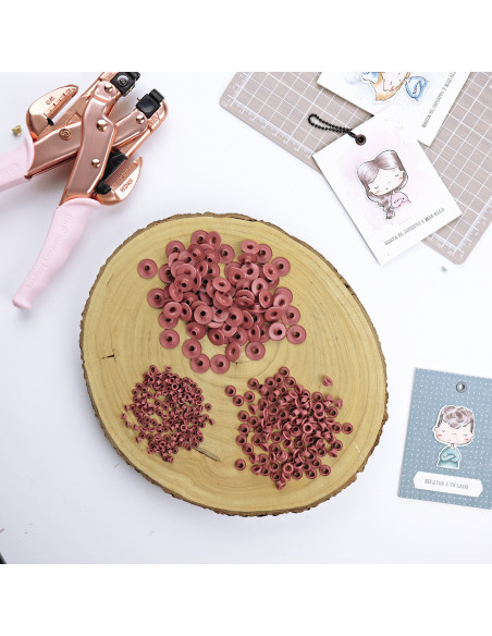 Pack of 500 eyelets in Rosa viejo color