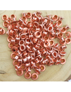 Pack of 500 eyelets in Oro rosa color 2