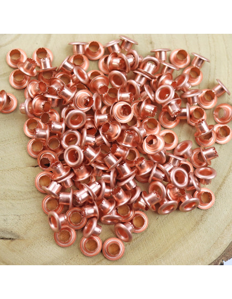 Pack of 500 eyelets in Oro rosa color