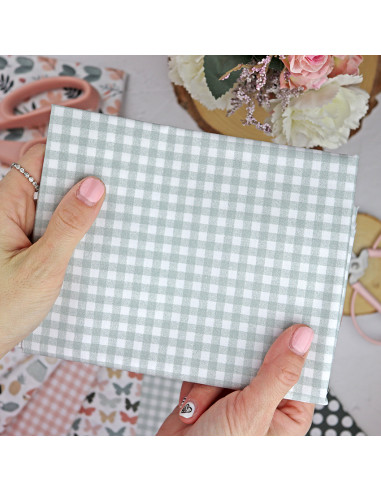 5m Minivichy Menta printed fabric | Rita's Diary collection