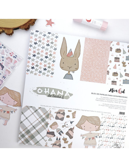 Ohana de fiesta 12x12" paper pad | Alúa Cid design