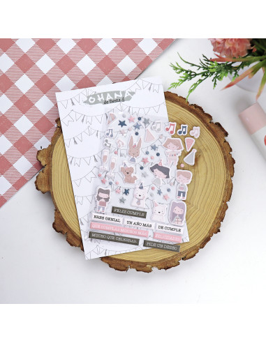 Ohana de fiesta Puffy stickers of Alúa Cid