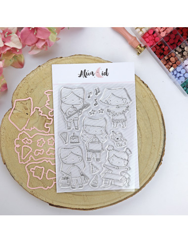 Familia de fiesta clear stamp set | Alúa Cid