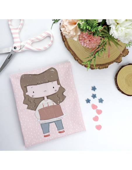 Tarta de cumple fabric Panel | Ohana de fiesta collection