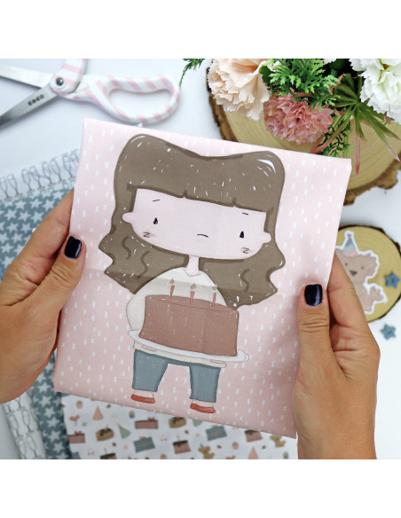 Tarta de cumple fabric Panel | Ohana de fiesta collection