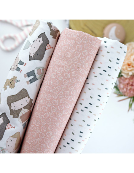 5m Cupcakes printed fabric | Ohana de fiesta by Alúa Cid