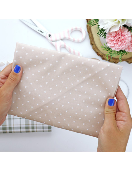 5m Corazones mostaza printed fabric | Ohana de fiesta collection