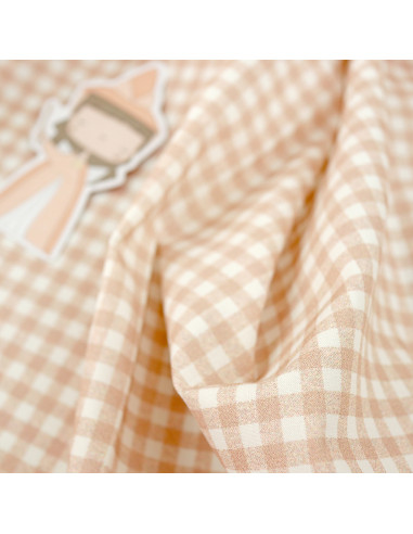 5m Minivichy Salmón printed fabric | Fantasía collection