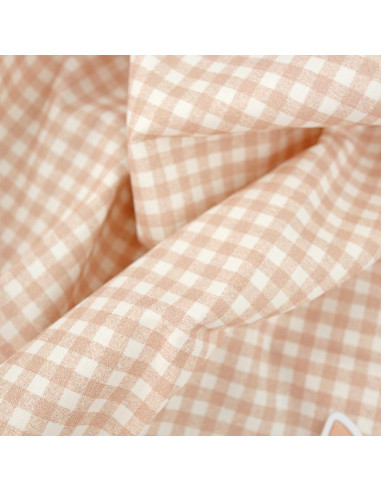 5m Minivichy Salmón printed fabric | Fantasía collection