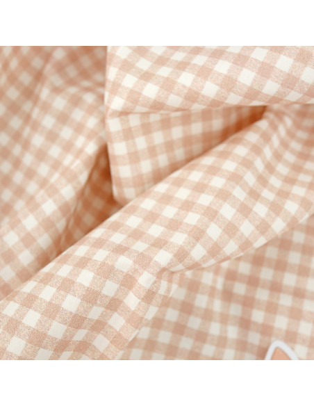 5m Minivichy Salmón printed fabric | Fantasía collection