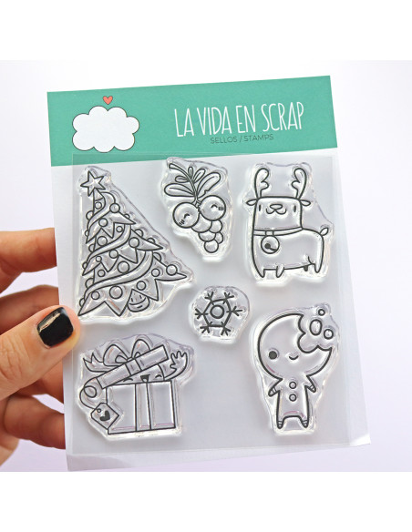 Tiempo de regalos clear stamps set | La vida en scrap