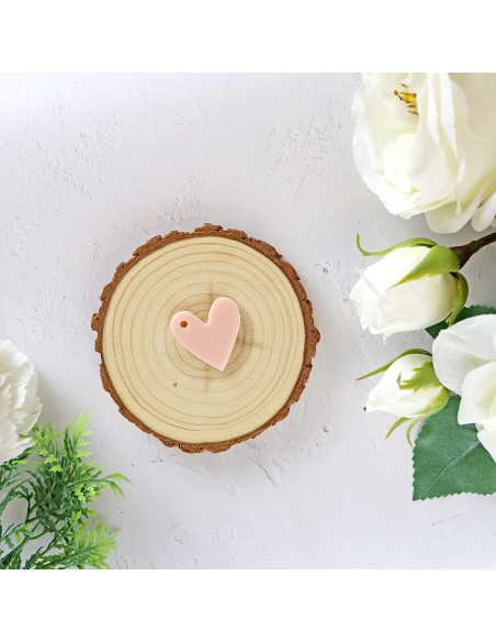 Set of 10 Salmón Dulce acrylic hearts