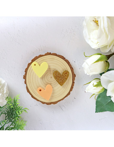 Set of 10 Melocotón acrylic hearts Set of 10 Melocotón acrylic hearts