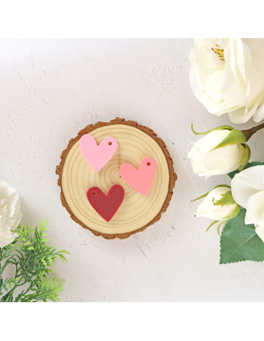 Set of 10 Rosa acrylic hearts