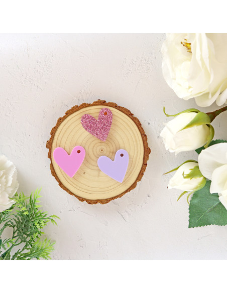 Set of 10 Chicle acrylic hearts