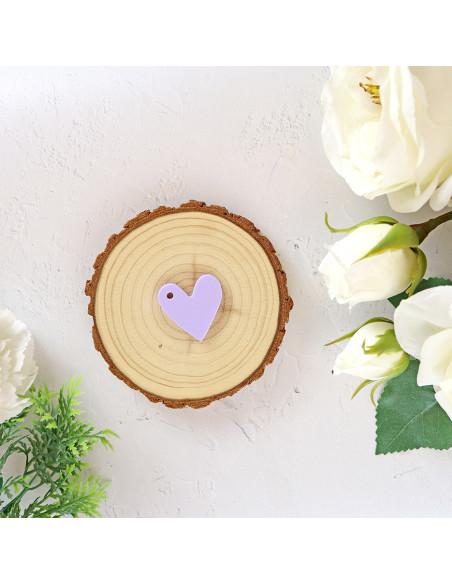 Set of 10 Lila acrylic hearts