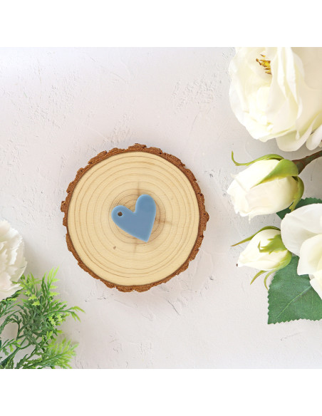 Set of 10 Denim acrylic hearts